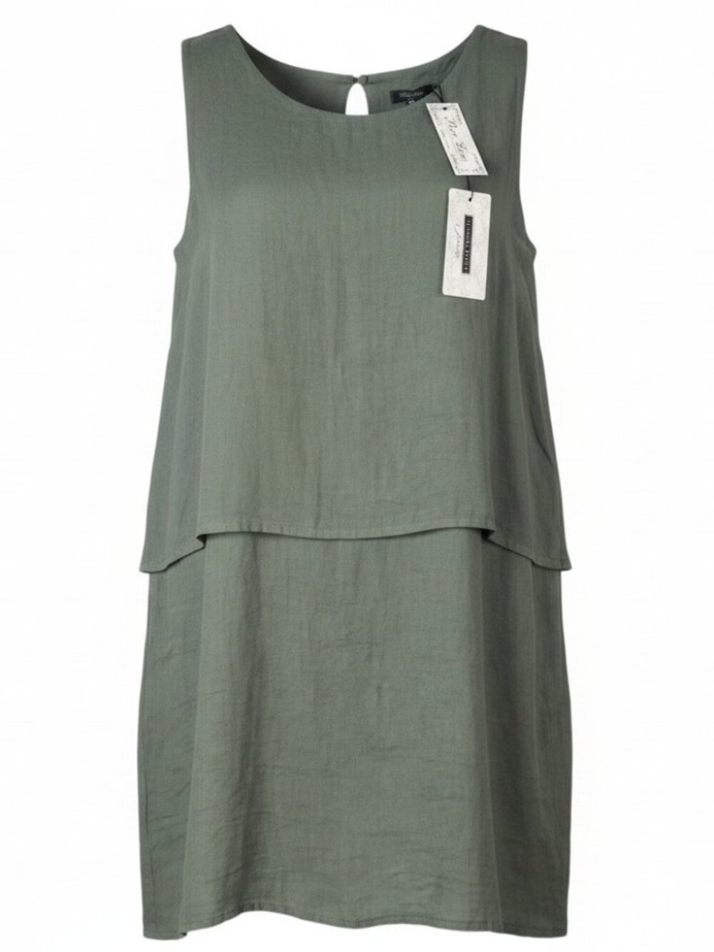 Lungo L'arno Sleeveless Linen Dress Layered Women's Size Small NEW NWT